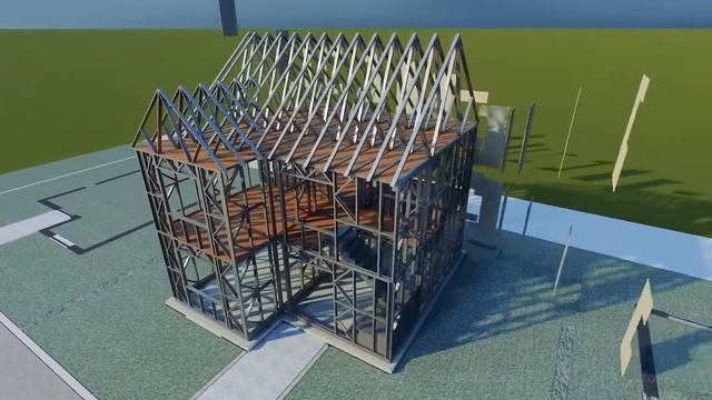 KONSTRUKSIYAVIY  BINO QURILISHI ANIMATSIYASI ARCHITECTURAL  ANIMATION SCENE CONSTRUCTION SYSTEM