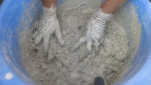 Asmr - soft dusty white cement with yellow concrete crumbling in water 💦💦