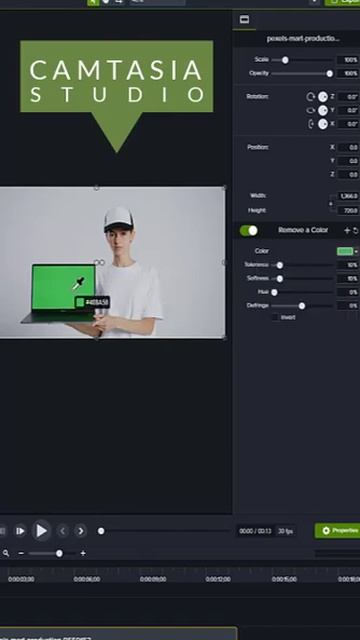 How To Remove Greenscreen Or Bluescreen From Video Clip In Camtasia смотреть онлайн