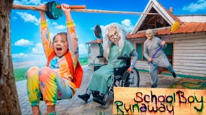 Schoolgirl Escaped Her Parents and Ended Up with Evil Granny and Grandpa! Schoolboy Runaway!