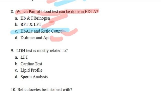 Random mcq - part 4 || MLT Random MCQ смотреть онлайн