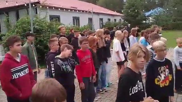 УТРЕННЯЯ ЗАРЯДКА в лагере "Волна"  4 смена 2024 г. Все Дома (отряды). Веселая зарядка для детей
