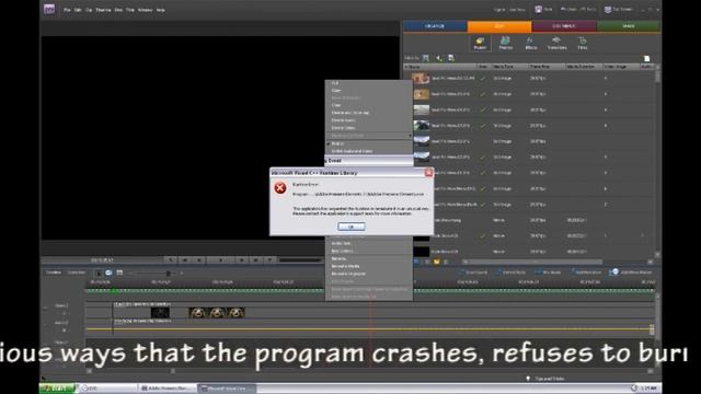 Adobe Premiere Elements 7.0 Crashes смотреть онлайн
