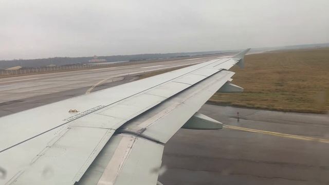 Взлет Airbus А319 из Домодедово