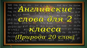 Английские слова для запоминания 2 класс (20 слов природа)