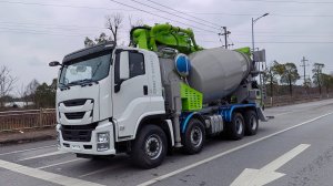 Автобетононасос + Автобетоносместитель на шасси ISUZU GIGA 8x4