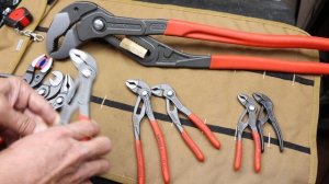 Knipex Cobra 180 and 150mm. Two great sizes for those in-between jobs. Often overlooked and missed.