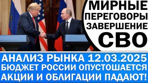 Анализ рынка 12.03 / Мирные переговоры! Завершение Сво! Акции Рф и облигации падают! Доллар, Юань