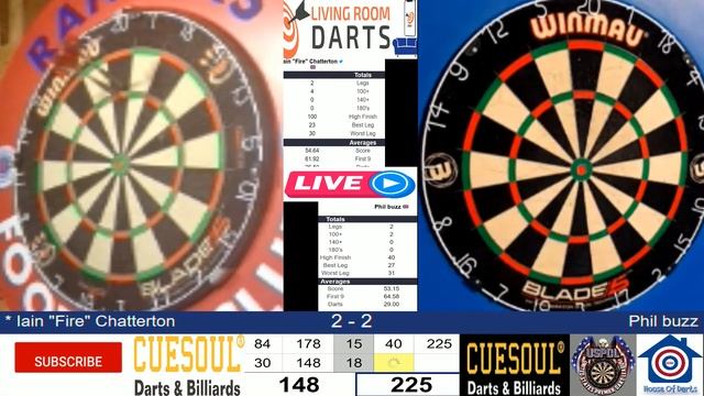 Iain Chatterton vs Phil Lees -- Online Darts League -- Division 3 -- First to 6 -- смотреть онлайн