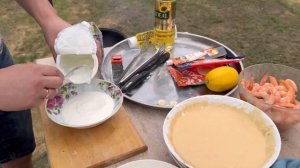 КРЕВЕТКИ в КЛЯРЕ в КАЗАНЕ на КОСТРЕ под ПЕННОЕ