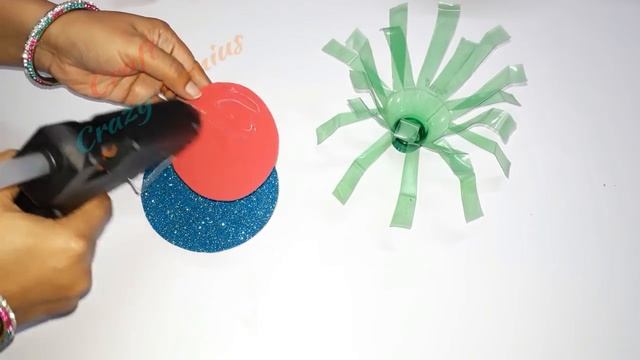 Guldasta/flower vase from plastic bottle & glitter sheet | DIY Foam Flower Guldasta смотреть онлайн