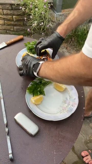 Филе скумбрии на мангале.