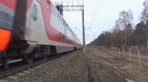 "Громкий перестук!" ЭП2К-400 с двухэтажным поездом №066 Москва - Тольятти.