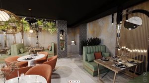 Обзор дизайн проекта ресторана корейской кухни в формате 3D тура.