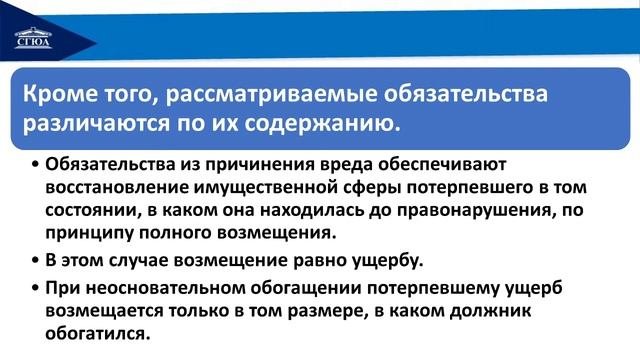 Тема: Обязательства, возникающие вследствие неосновательного обогащения