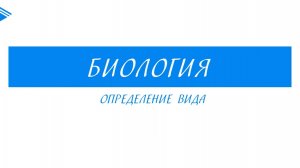 6 класс - Биология - Определение вида