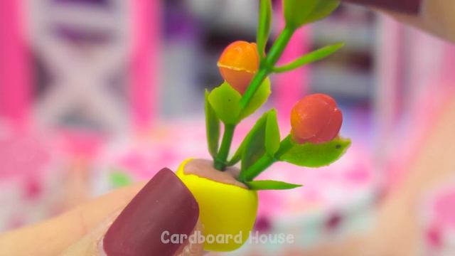 DIY Miniature Cardboard House #6 purple bathroom, bedroom, living room for a family смотреть онлайн