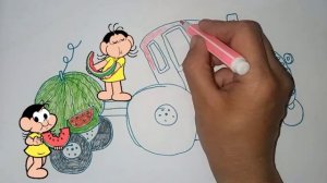 СИНИЙ ТРАКТОР ГОШО. Как нарисовать розовый трактор /How to draw pink tractor/Traktor anak-anak hija