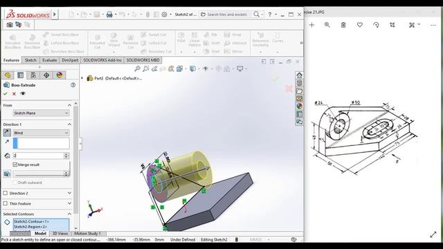 3D Guide Bracket Model | SolidWorks Tutorial for Beginners Exercise 21
