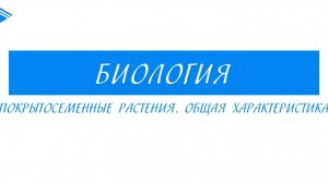 6 класс - Биология - Покрытосеменные растения. общая характеристика