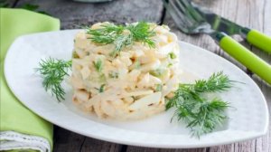 Сочный салат из кальмара проста пальчики оближешь 2025 #салат #кальмар #сочныйсалат #топ1