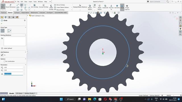 Chain and Sprocket mechanism in solidworks /sprocket Design Assembly And Motion Study tutorial