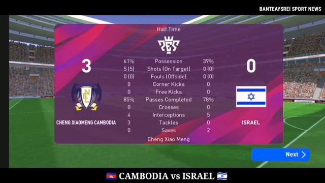 PES Mobile 2020 🇰🇭CAMBODIA vs ISRAEL🇮🇱 Gameplay смотреть онлайн