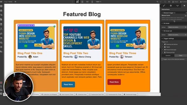 Dynamic Mouse Hover Animations and Scrolling Effects in CMS - Advanced Webflow Course | C11