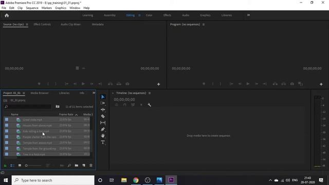 Adobe Premiere Pro CC 2019 | 2020 | Tutorial | Hindi | How to import media files in project смотреть онлайн