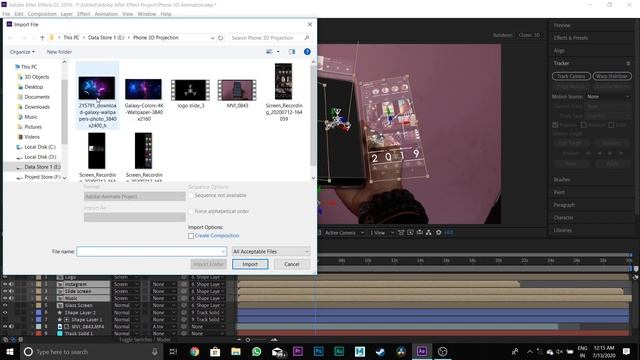 Phone VFX Tutorial In After Effect CC 2019 | How to create Hologram Effect 2020