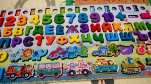 собираем деревянный алфавит с детьми, изучаем и поаторяем буквы русского алфавита для малышей