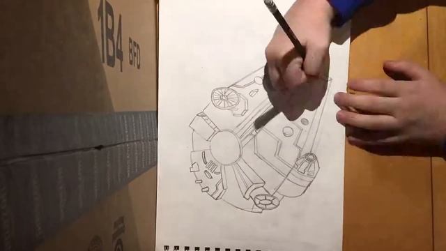 Time lapse drawing of Millennium Falcon смотреть онлайн