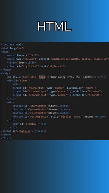 Timer with HTML, CSS, JavaScript | Web Development | #webdevelopment #coding #html #css #javascript