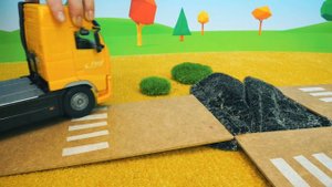 Видео про машинки - Машины-помощники - Ремонт дороги