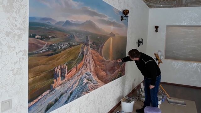 Настенная живопись . Крым  Судак. Художник Артур Костылев