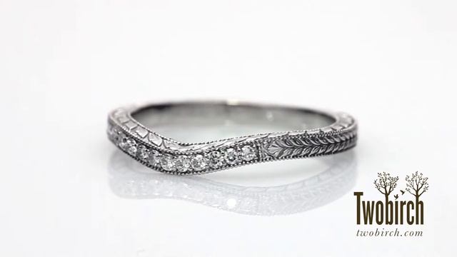 0.10 Carat Matching Wedding Band with Milgrain - TwoBirch - RM1442V-D85-B смотреть онлайн