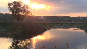 Пляж на р. Белая в Белокуракино. Закат, 03.05.2013