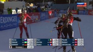 БИАТЛОН. КМ 2014-15. Антхольц-Антерсельва (Италия). Женщины. Эстафета 4x6 км. (Спорт 1). 720p.