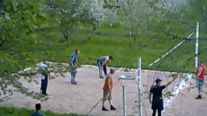 Нурек. В\Ч 52168. Командование играет в волейбол.