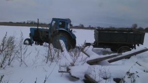 Трактор т-40 по снегу