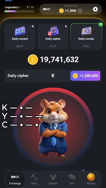 Ежедневный шифр ХОМЯК | 1-2 ИЮЛЯ | HAMSTER KOMBAT #hamsterkombat #хомяк #шифрхомяк #комбохамстер