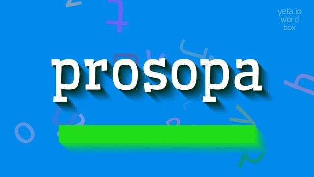 PROSOPA - HOW TO SAY PROSOPA? смотреть онлайн