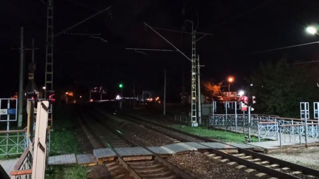 Электропоезд ЭД4М Лобня-Кубинка 1 прибывает на пассажирскую платформу смотреть онлайн