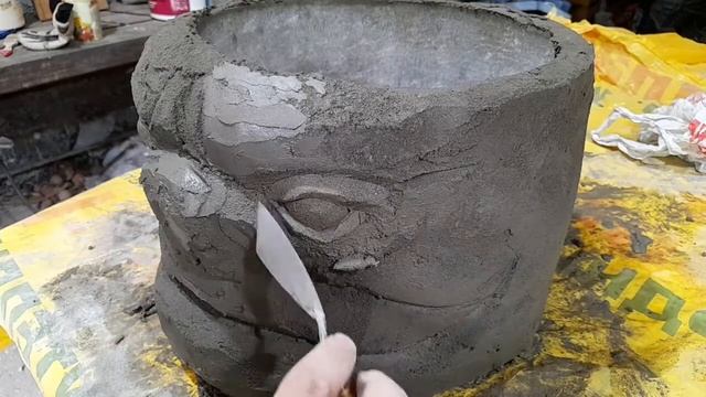Не обычный бетонный вазон, горшок