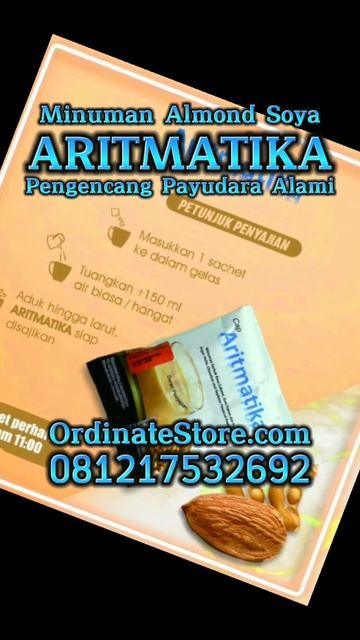 Tips Agar Payudara Kembali Kencang Minuman ARITMATIKA SOYA ALMOND, WA 081217532692, OrdinateStore.