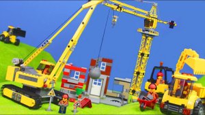 Экскаватор, грузовик, кран, грузовик и игрушечные машинки Lego конструктор для детей