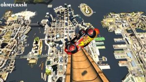GTA 4 Lightning McQueen Mega Ramp Crash Testing #2