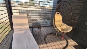 Обзор террасы с прозрачной кровлей из прозрачными ралетам