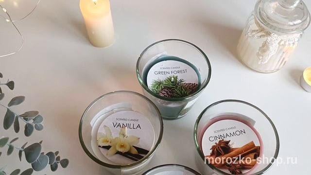 Ароматическая свеча в стекле ЗЕЛЁНЫЙ ЛЕС, 8 см, 420900180-2
