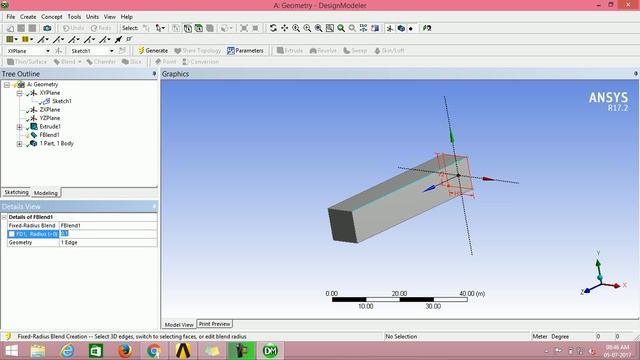 blend tool in design modeler ansys